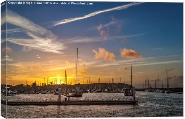 Yarmouth Harbour Sunset Canvas Print by Wight Landscapes