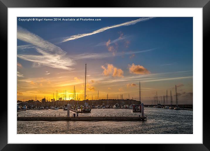Yarmouth Harbour Sunset Framed Mounted Print by Wight Landscapes