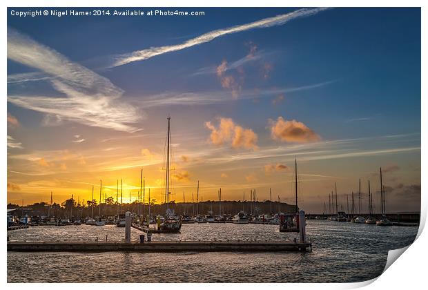 Yarmouth Harbour Sunset Print by Wight Landscapes