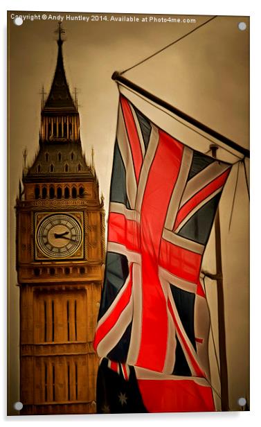 Union Flag outside Westminster Acrylic by Andy Huntley
