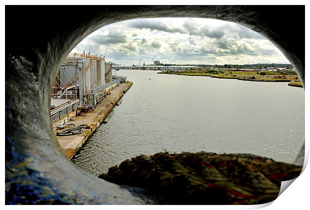  Dockland, through the” eye of a needle” Print by Frank Irwin