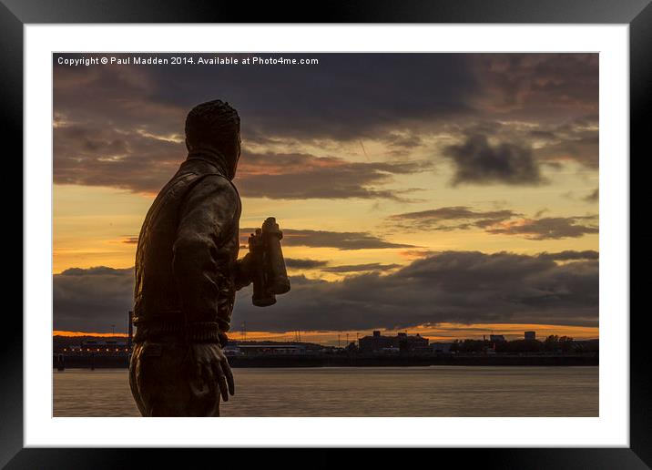 Captain Walker at the Liverpool Pier Head Framed Mounted Print by Paul Madden