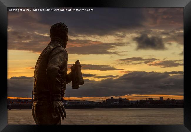 Captain Walker at the Liverpool Pier Head Framed Print by Paul Madden