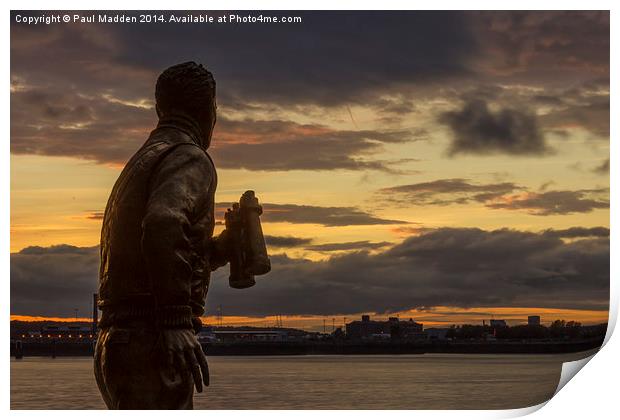 Captain Walker at the Liverpool Pier Head Print by Paul Madden