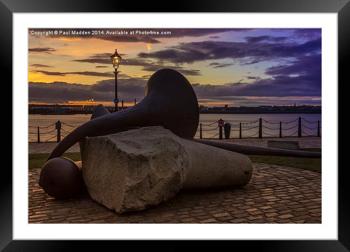 Sculpture at sunset Framed Mounted Print by Paul Madden