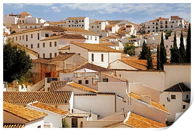  Andalusian White Washed Village Print by Mal Bray