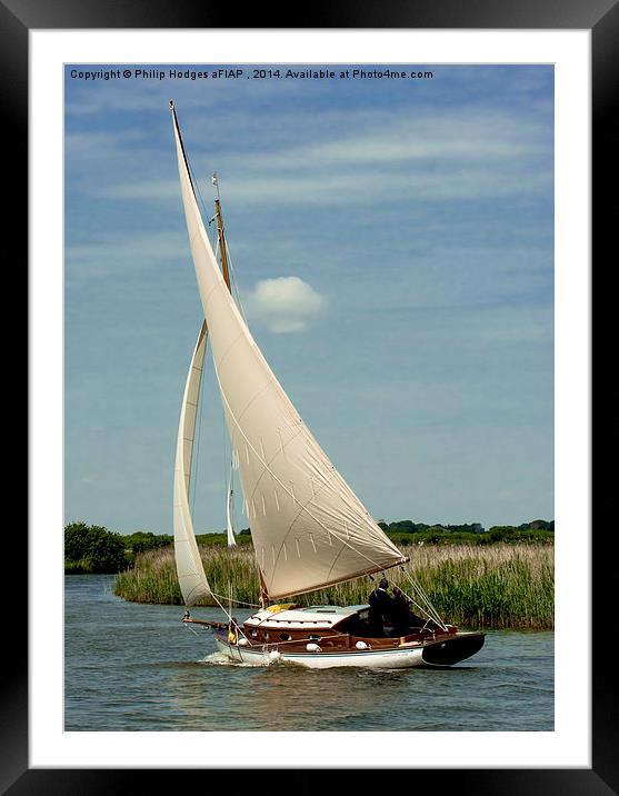  Traditional Broads Cruiser Framed Mounted Print by Philip Hodges aFIAP ,