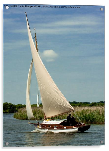  Traditional Broads Cruiser Acrylic by Philip Hodges aFIAP ,