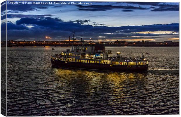 Royal Iris Mersey Ferry at twilight Canvas Print by Paul Madden