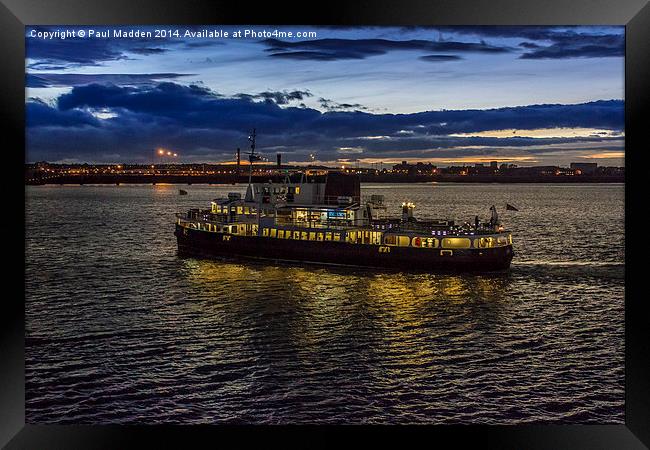 Royal Iris Mersey Ferry at twilight Framed Print by Paul Madden