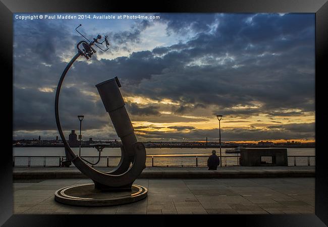 Telescope at the Liverpool Pier Head Framed Print by Paul Madden