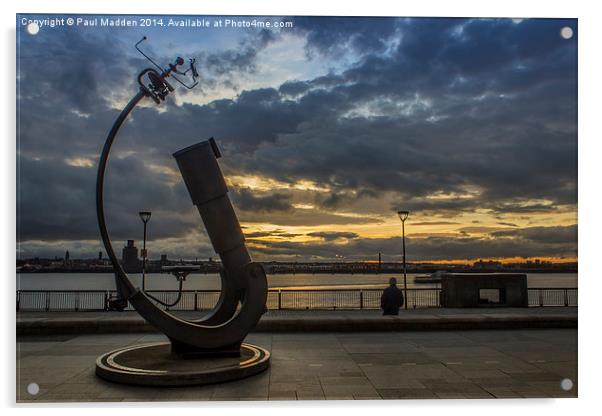 Telescope at the Liverpool Pier Head Acrylic by Paul Madden