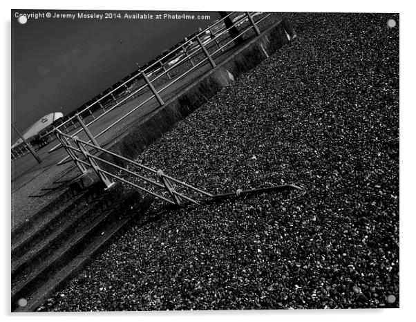 Steps, Brighton Beach.  Acrylic by Jeremy Moseley