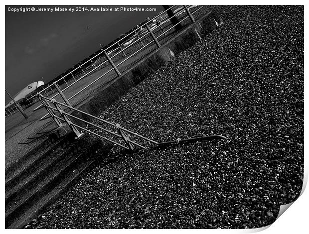 Steps, Brighton Beach.  Print by Jeremy Moseley