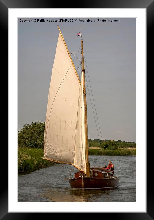  Traditional Norfolk Broads Cruiser Framed Mounted Print by Philip Hodges aFIAP ,