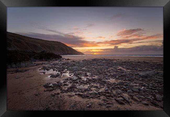  Putsborough Sands sunset Framed Print by Dave Wilkinson North Devon Ph