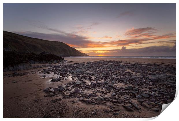  Putsborough Sands sunset Print by Dave Wilkinson North Devon Ph