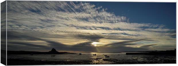   Lindisfarne Castle, Northumberland Panoramic Canvas Print by Dave Hudspeth Landscape Photography
