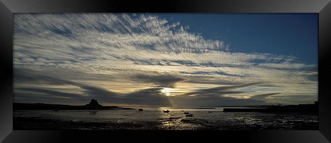   Lindisfarne Castle, Northumberland Panoramic Framed Print by Dave Hudspeth Landscape Photography