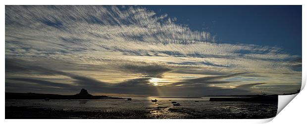   Lindisfarne Castle, Northumberland Panoramic Print by Dave Hudspeth Landscape Photography