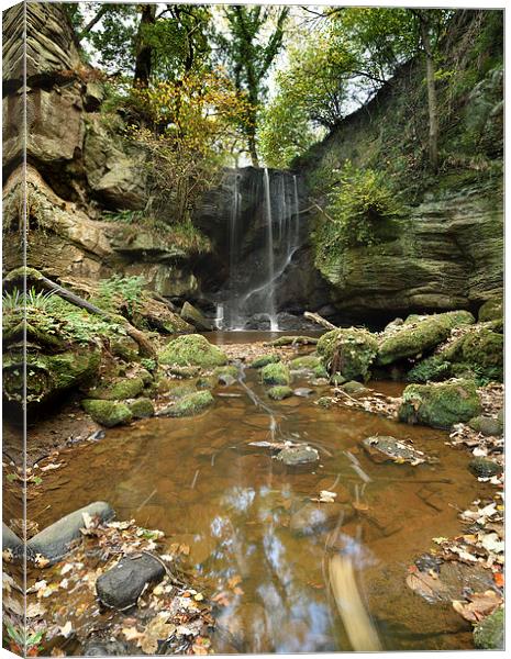  Routin Lynn Waterfall, Northumberland Panoramic Canvas Print by Dave Hudspeth Landscape Photography
