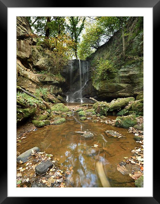  Routin Lynn Waterfall, Northumberland Panoramic Framed Mounted Print by Dave Hudspeth Landscape Photography