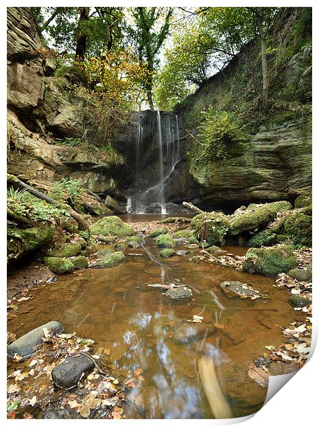  Routin Lynn Waterfall, Northumberland Panoramic Print by Dave Hudspeth Landscape Photography
