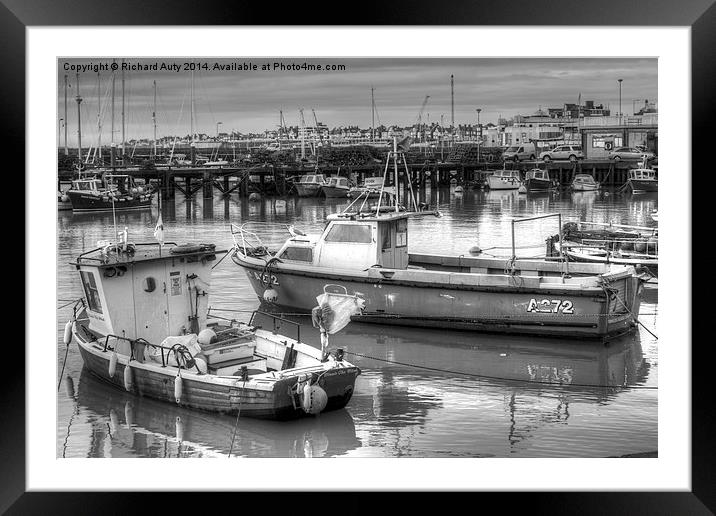  Bridlington Harbor boats Framed Mounted Print by Richard Auty