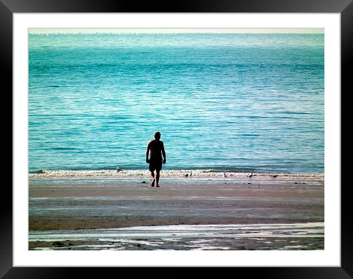  Stroll on the beach Framed Mounted Print by Rachael Bufton