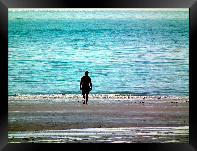  Stroll on the beach Framed Print by Rachael Bufton