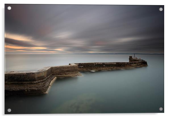 St Monans Pier at Sunset Acrylic by Maria Gaellman