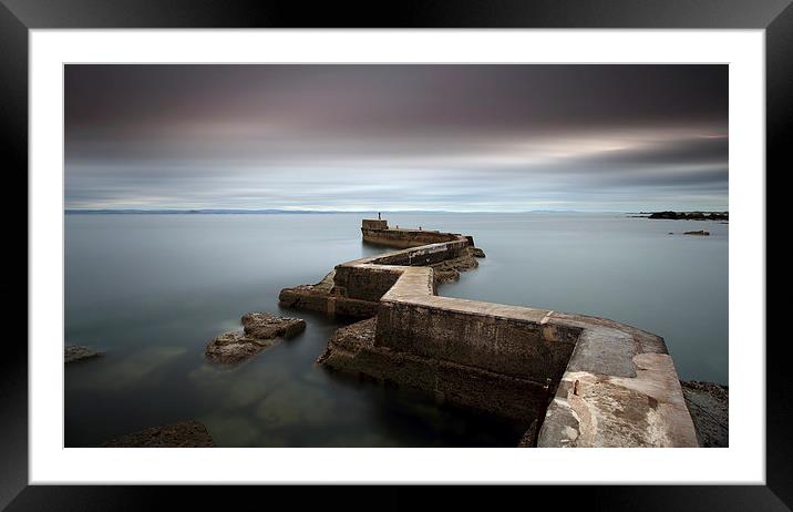 St Monans Pier at Sunset Framed Mounted Print by Maria Gaellman