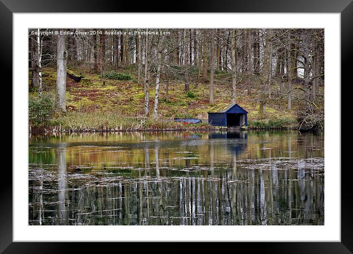 The Boathouse Framed Mounted Print by Eddie Oliver