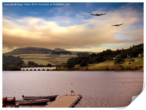  Two Over Ladybower Print by Nigel Hatton