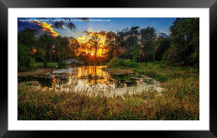  October Sunset Over The Lower Lake Framed Mounted Print by matthew  mallett