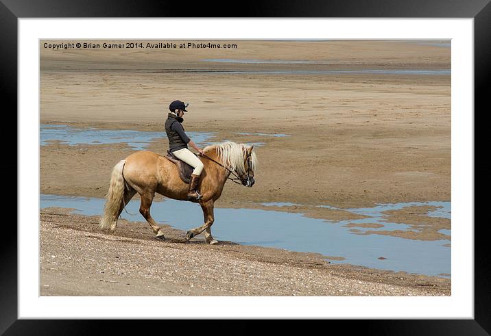  Horse and Rider at Anderby Creek Framed Mounted Print by Brian Garner