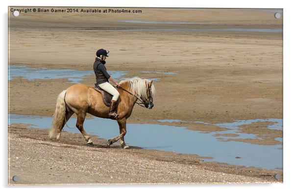  Horse and Rider at Anderby Creek Acrylic by Brian Garner