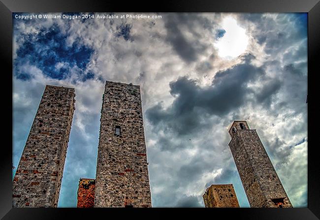  The Towers at San Gimignano. Framed Print by William Duggan