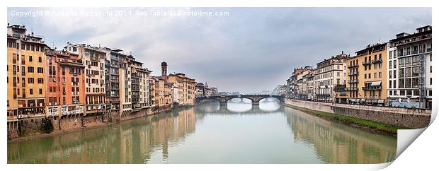 Florence view from Ponte Vecchio Print by Roberto Bettacchi