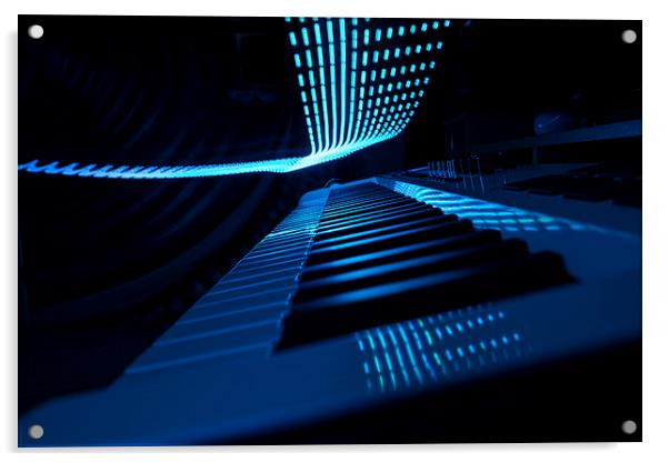  Neon Keys Blue Acrylic by benny hawes