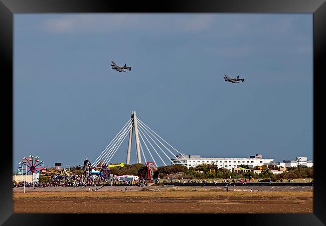 Lancasters Over Southport Framed Print by Roger Green