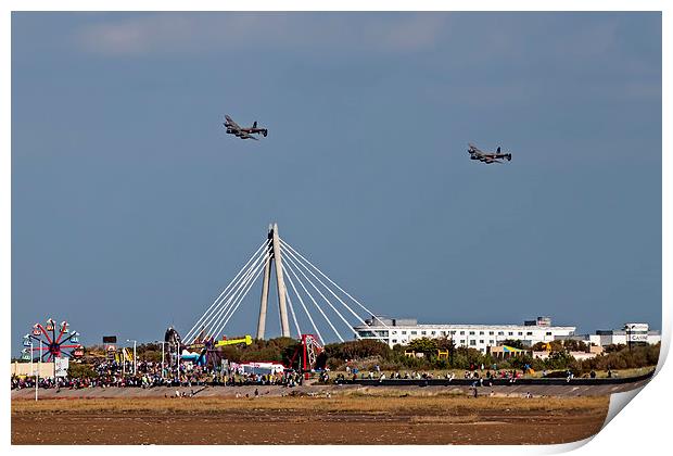 Lancasters Over Southport Print by Roger Green