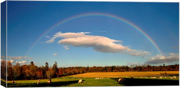  Rainbow over Moniack Canvas Print by Macrae Images
