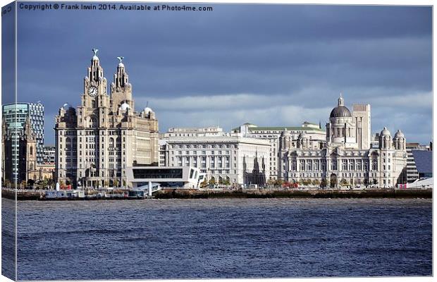  Liverpool’s ‘Three Graces’ artistically portrayed Canvas Print by Frank Irwin