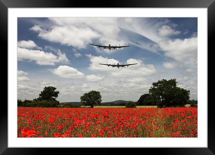 Two Lancasters Poppy Pass  Framed Mounted Print by J Biggadike
