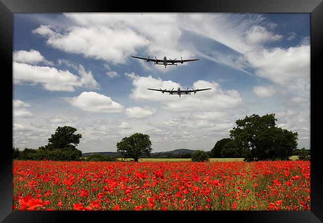 Two Lancasters Poppy Pass  Framed Print by J Biggadike