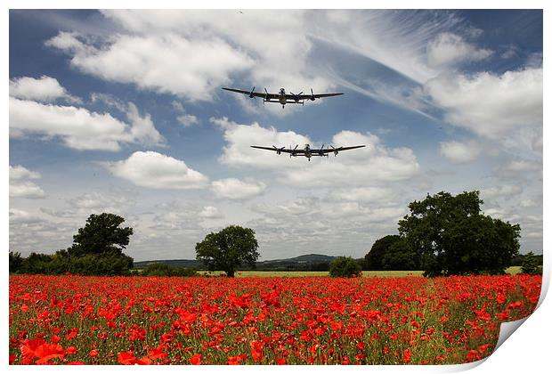 Two Lancasters Poppy Pass  Print by J Biggadike