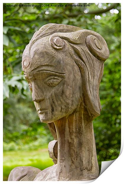  Regal Head in Wood Print by Robert Murray