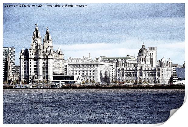  Liverpool’s ‘Three Graces’ artistically portrayed Print by Frank Irwin