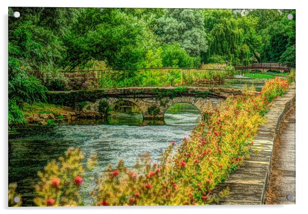  Bridge at Bibury Acrylic by Scott Anderson